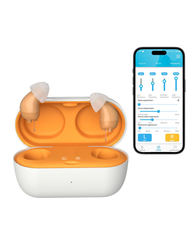 Appareils auditifs numériques rechargeables CIC HiSound E6116, presque invisibles, réglage des fréquences via application