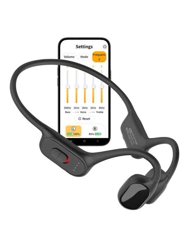 Bone conduction hearing aid HiSound F2H, Bluetooth connection, App frequency adjustment