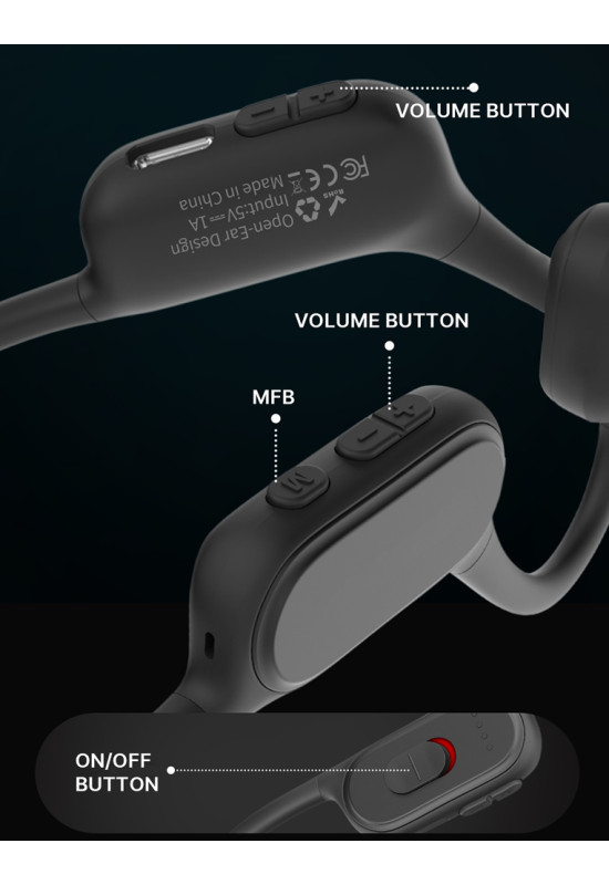 Bone conduction hearing aid HiSound F2H, Bluetooth connection, App frequency adjustment