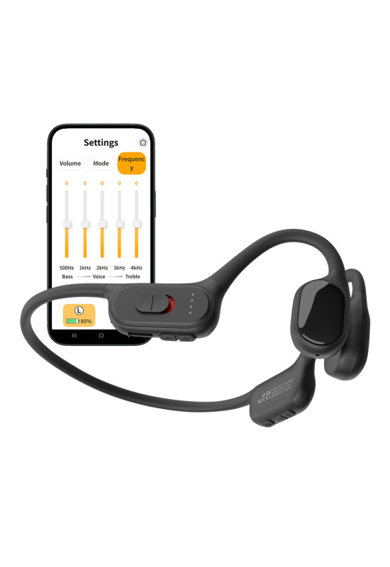 Bone conduction hearing aid HiSound F2H, Bluetooth connection, App frequency adjustment