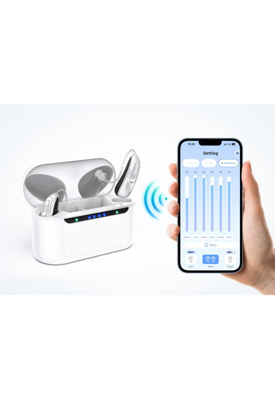 HiSound G22BT rechargeable digital hearing aids with anti-whistle filter, app control
