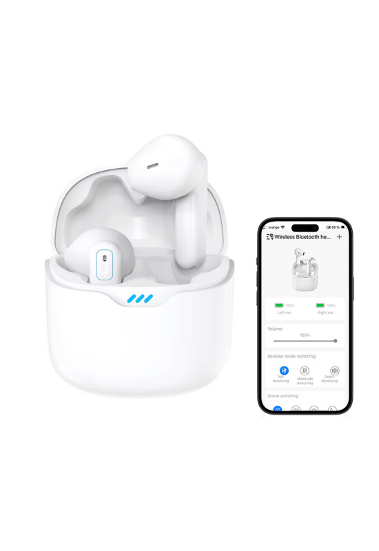 HiSound P18 rechargeable digital hearing aids, with anti-whistle filter, Bluetooth connection, app control