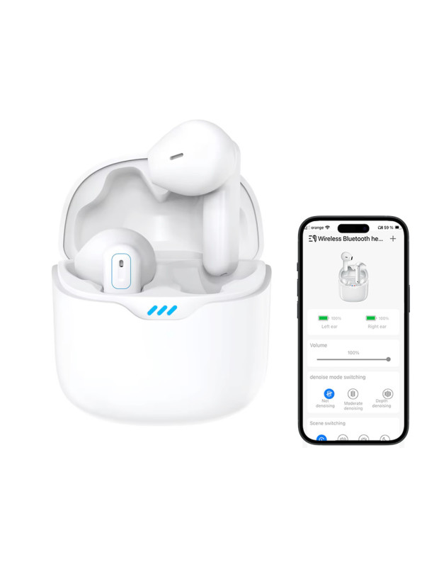 HiSound P18 rechargeable digital hearing aids, with anti-whistle filter, Bluetooth connection, app control